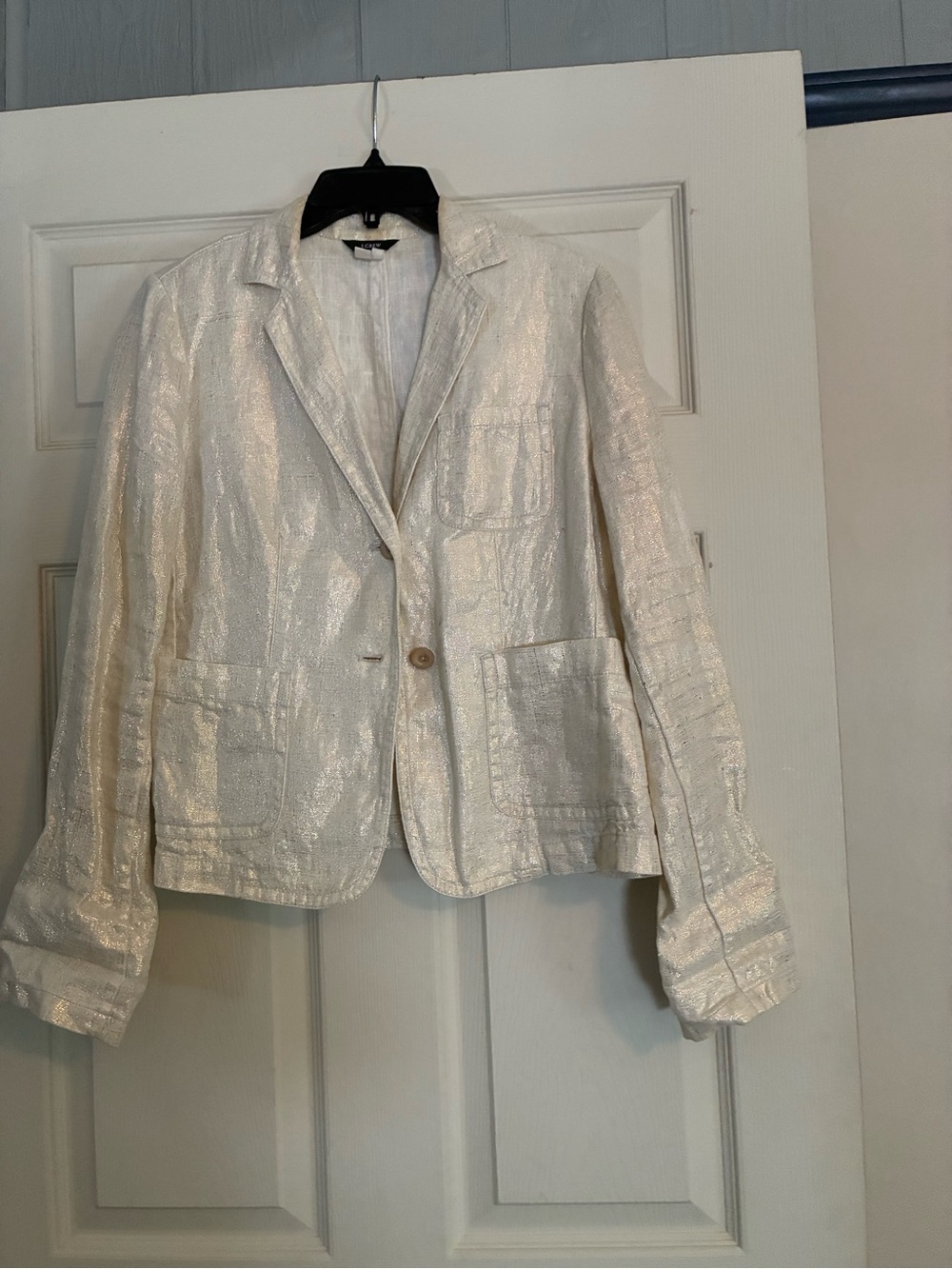 J. Crew Metallic Cream Blazer